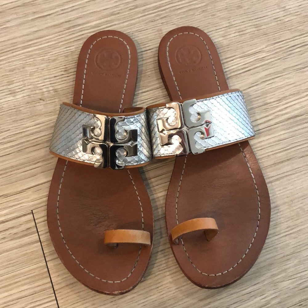Tory Burch Silver Lowell Sandal